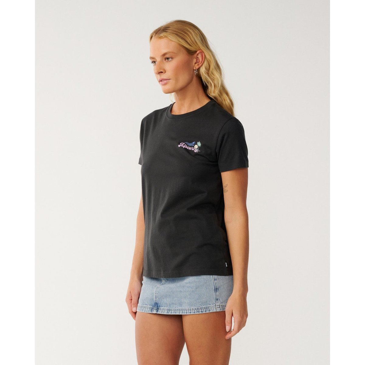 T-shirt  BEACH DAYS washed black, RIP CURL