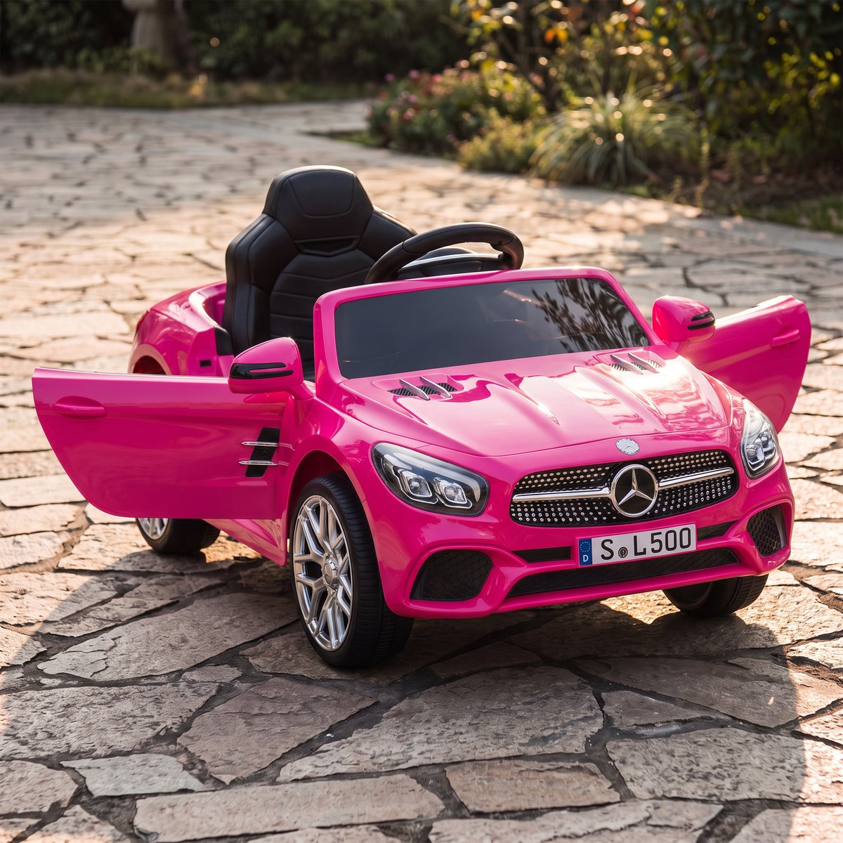 Voiture électrique à conducteur assis PP Rose rose, argenté, noir, AIYAPLAY