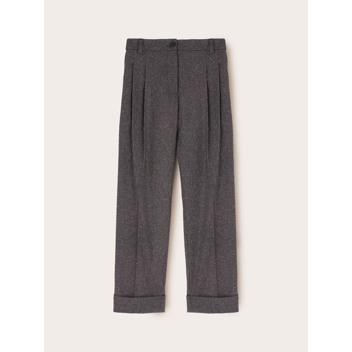 Pantalon à revers en fil teinté gris, MOTIVI