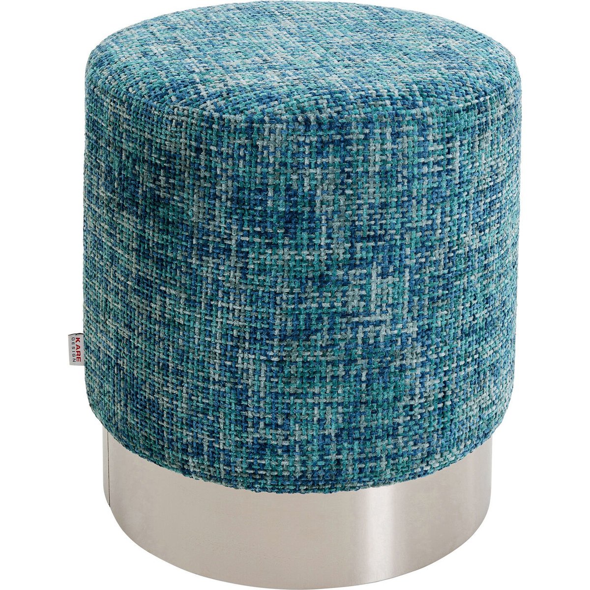 Tabouret en polyester tressé et acier, BERRY HIGH bleu, KARE DESIGN