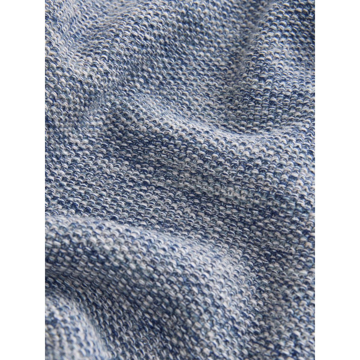 Polo torsadé coton à manches longues bleu denim marl, NEXT