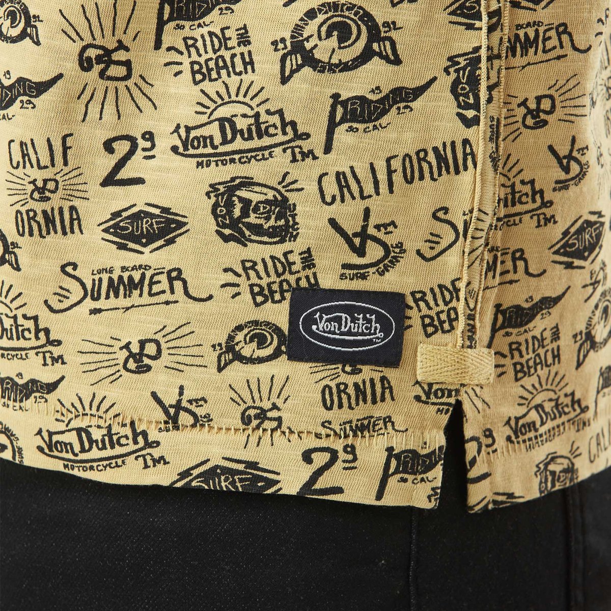 T-shirt en coton Tyron camel/noir, VON DUTCH