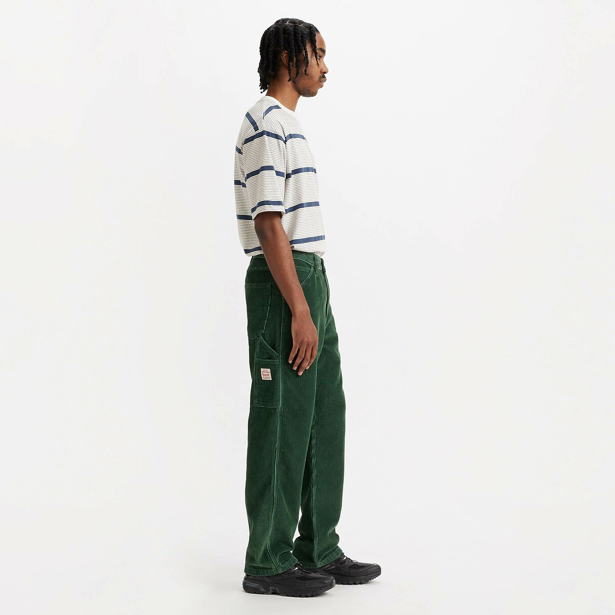 Calças Loose estilo carpinteiro, em veludo python green corduroy, LEVI'S