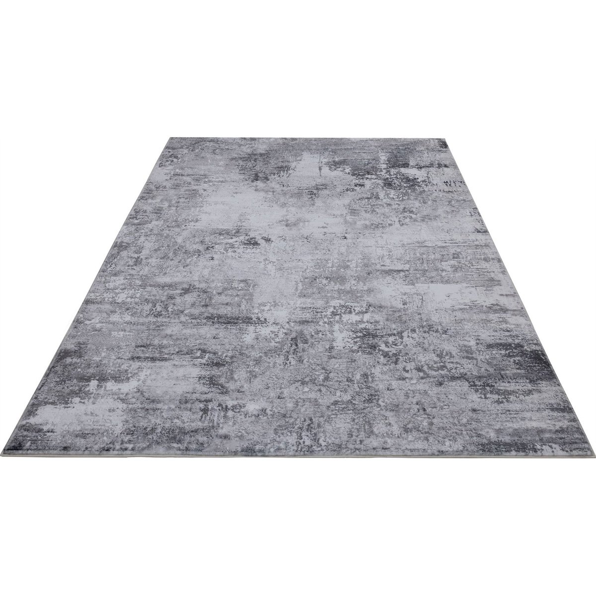 Tapis rectangulaire à poil court gris clair effet béton patiné, ARTE ESPINA