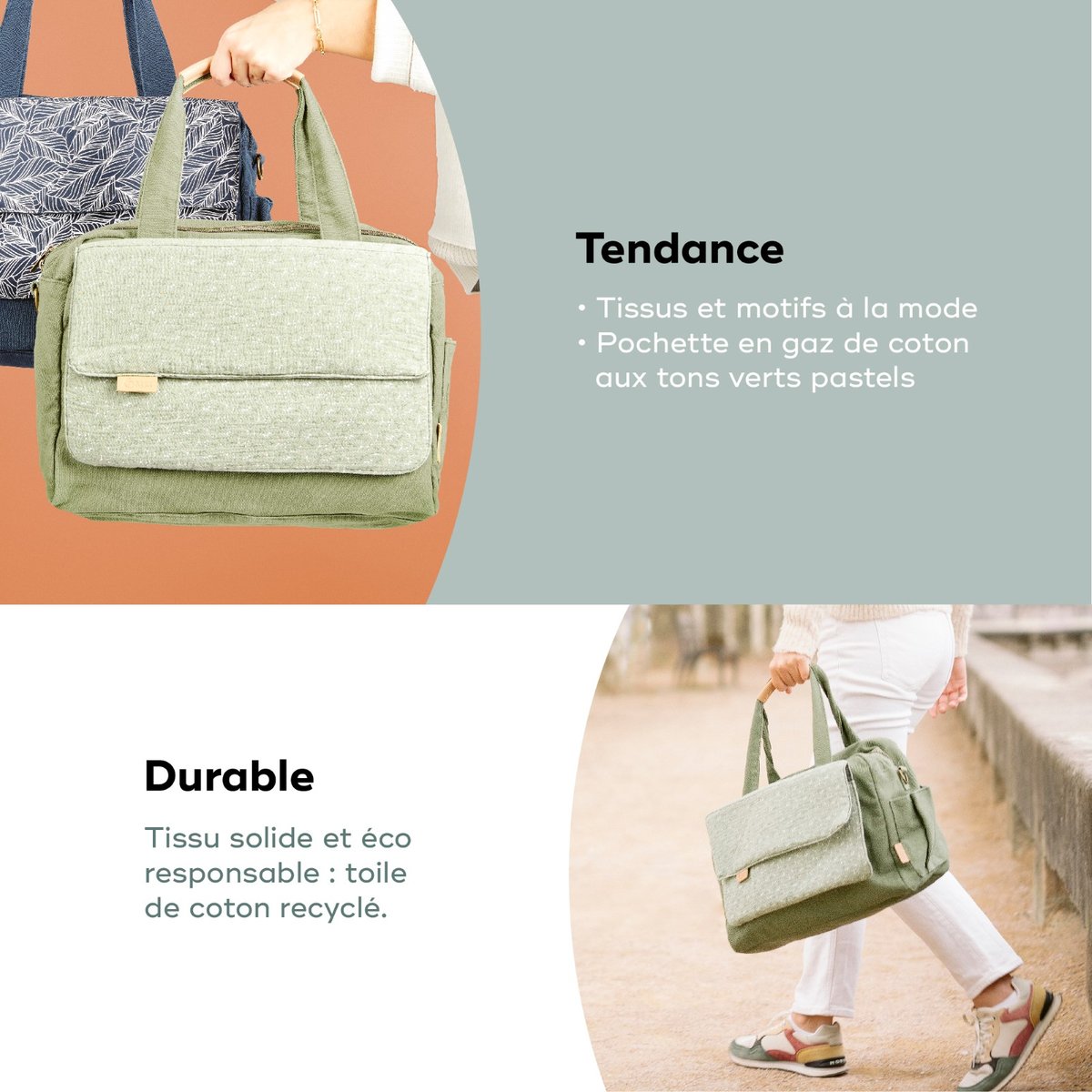 Sac à langer pratique et tendance au quotidien vert, BABYMOOV