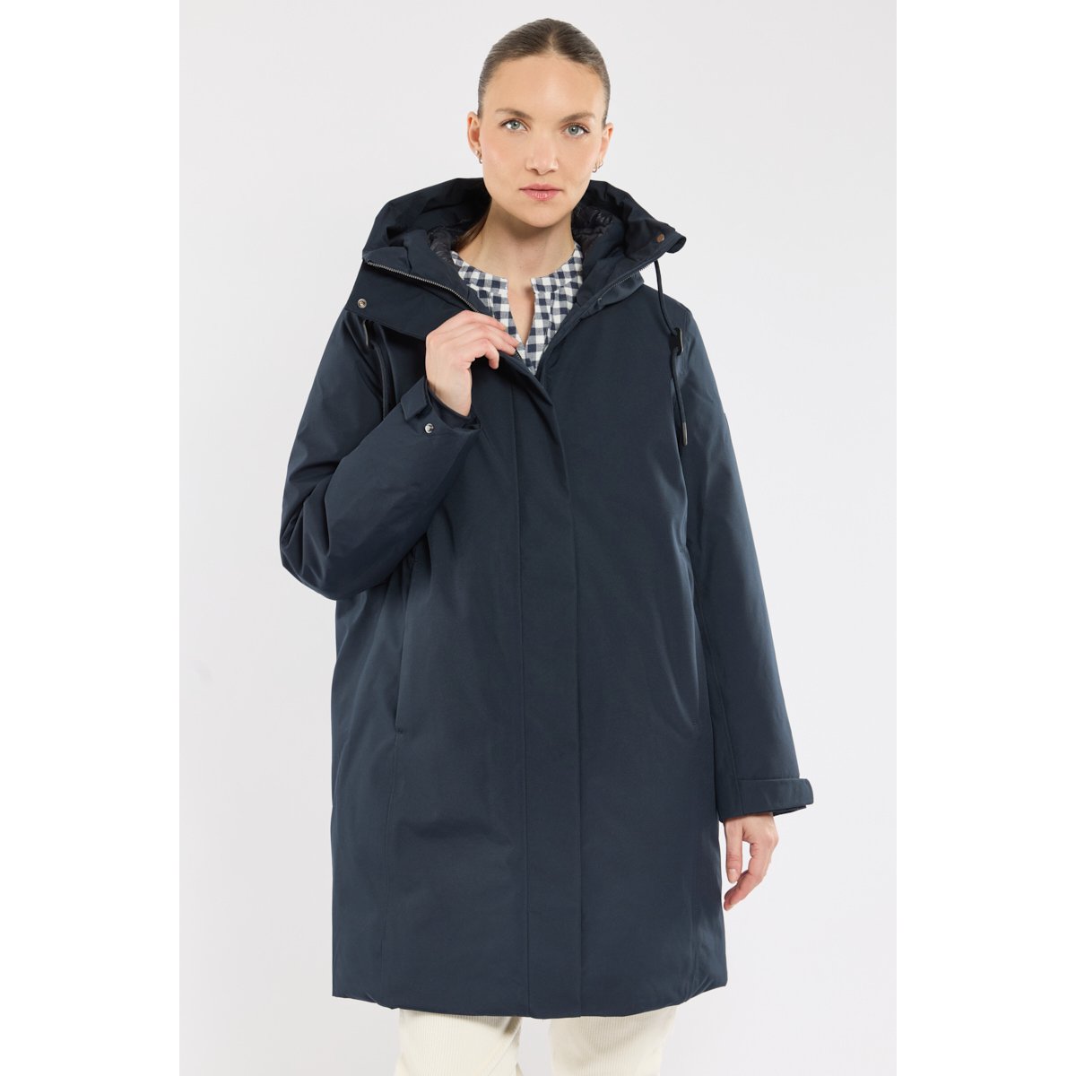 Parka longue BROSKOS - polyester recyclé marine, BERMUDES