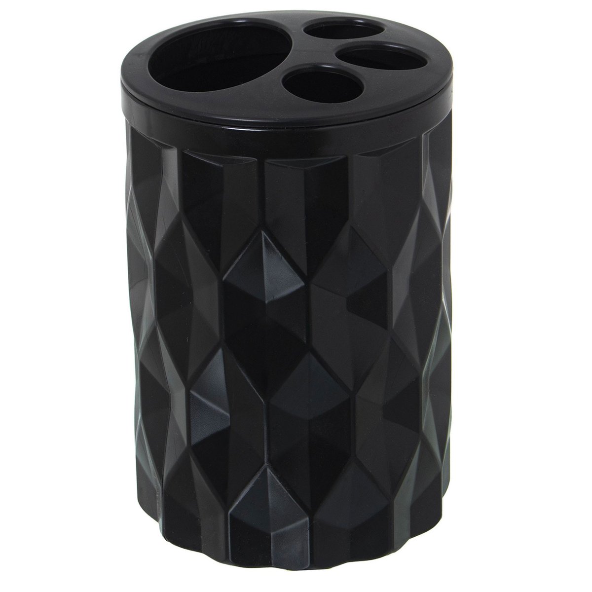 Porte brosse à dents acrylique noir noir, WADIGA