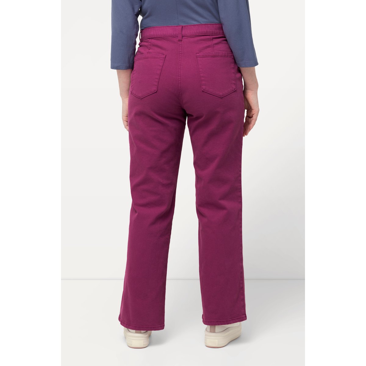 Jean coloré Mary en coton bio, jambe large fuchsia, ULLA POPKEN