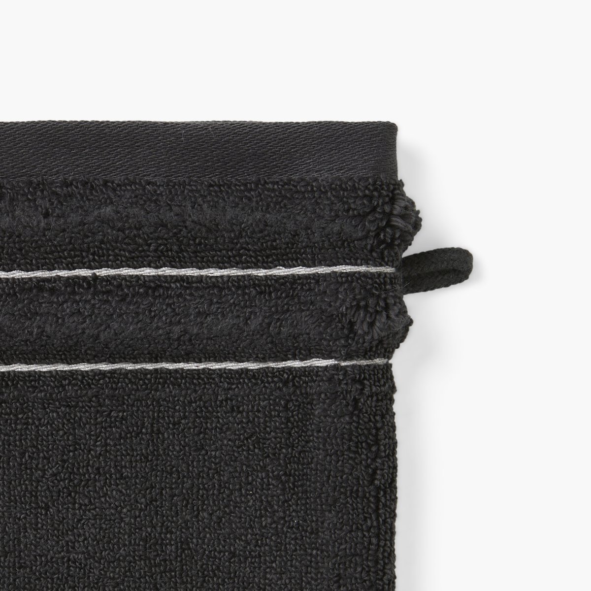 Gant de toilette IKEBANA graphite, CARRE BLANC