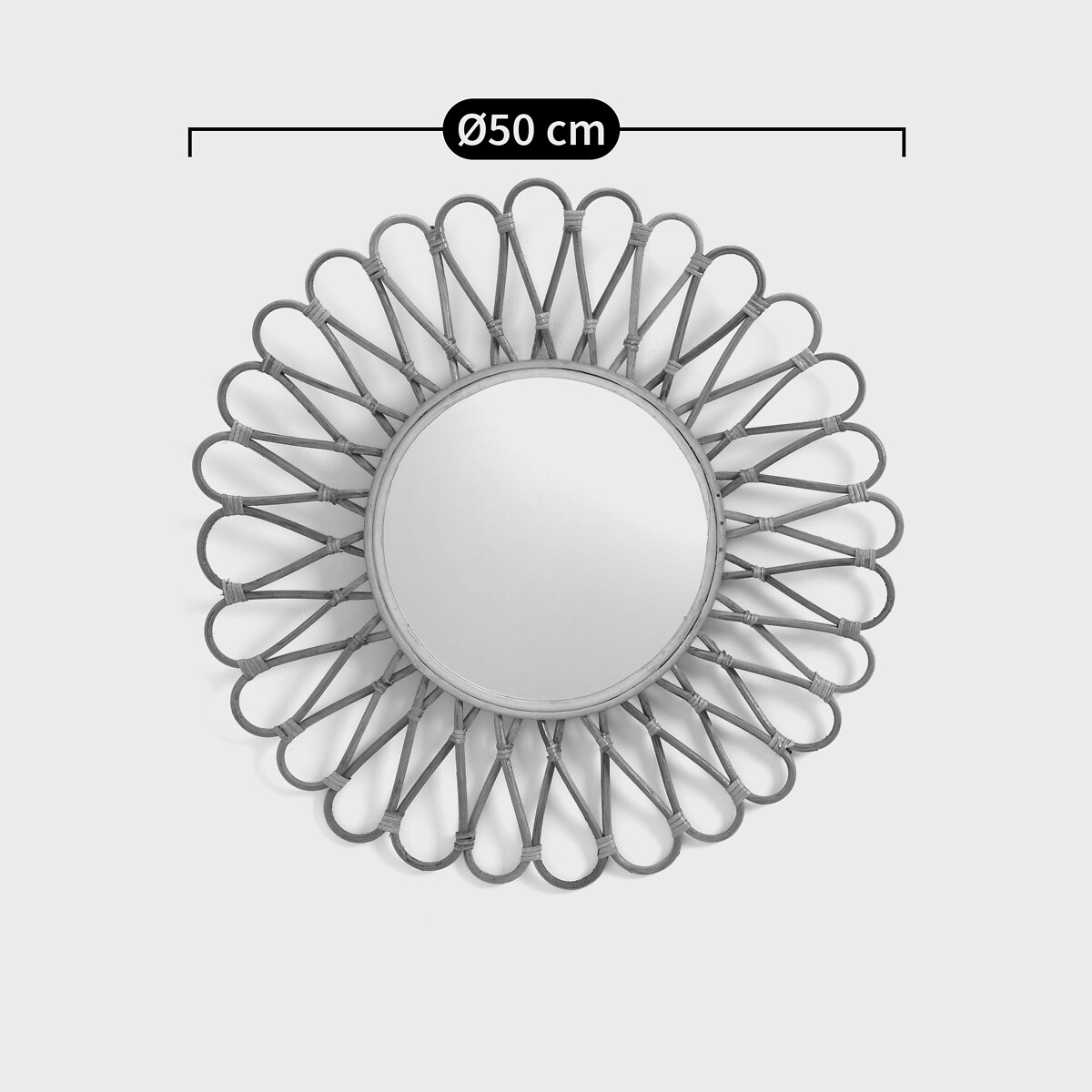 Spiegel in rotan en bamboe, zon model Ø50 cm, Nogu naturel, LA REDOUTE INTERIEURS