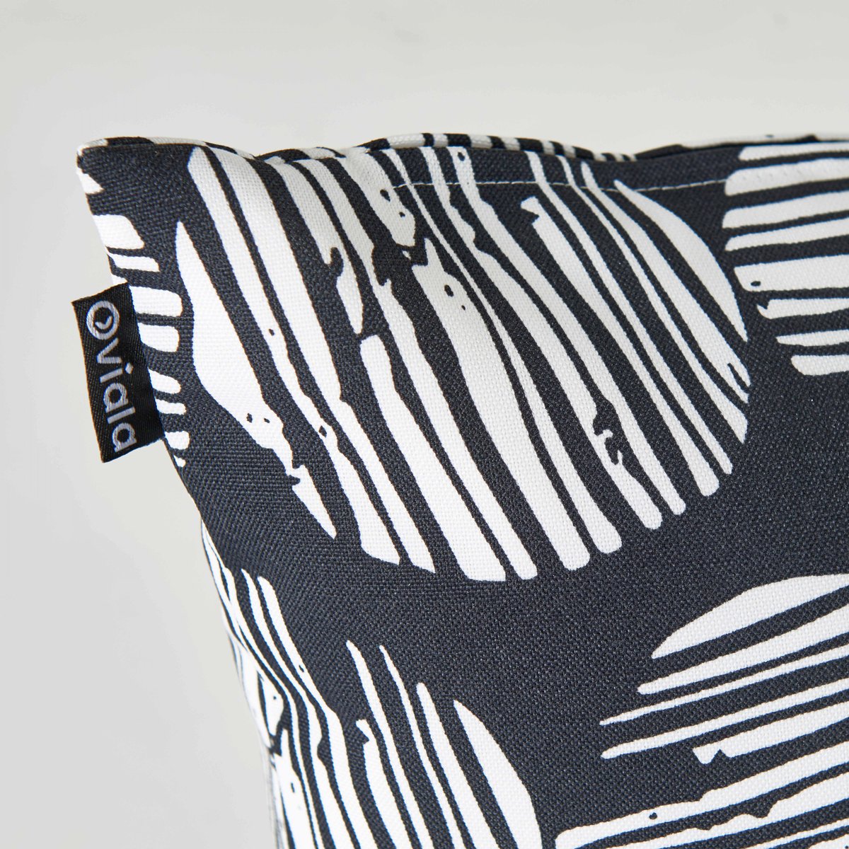Lot de 2 coussins carrés, QUITO noir/blanc, OVIALA