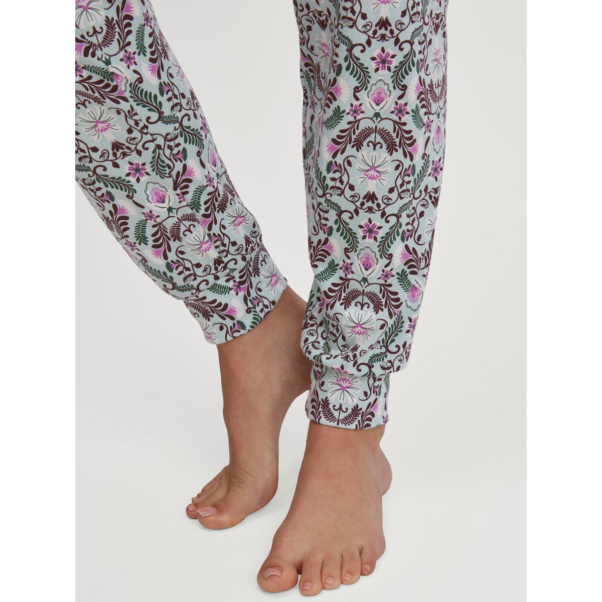 Pyjama avec bords élastiques manches longues Coton AUTUMN DREAMS smoke bleu, CALIDA