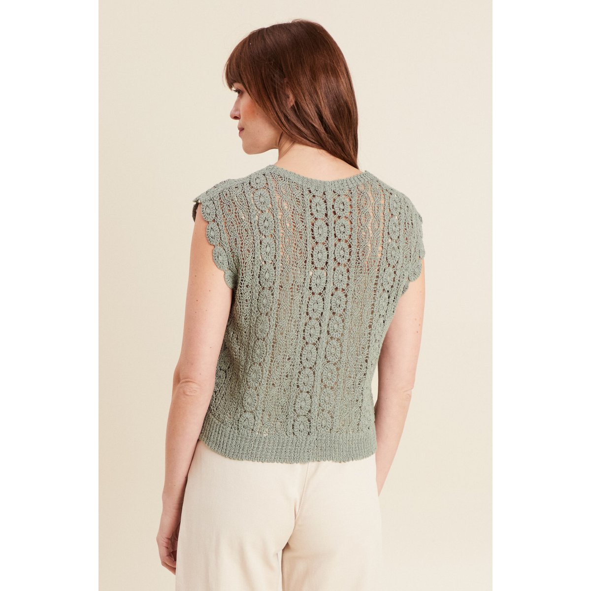Débardeur macramé vert clair, BREAL