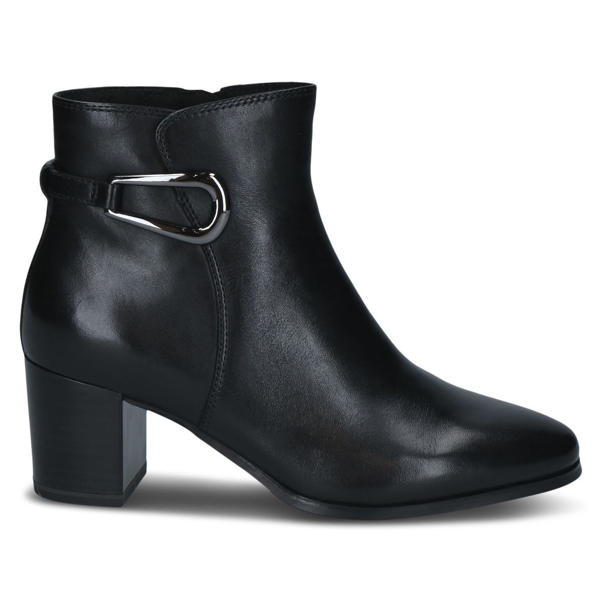 Bottine en cuir noir nappa, CAPRICE