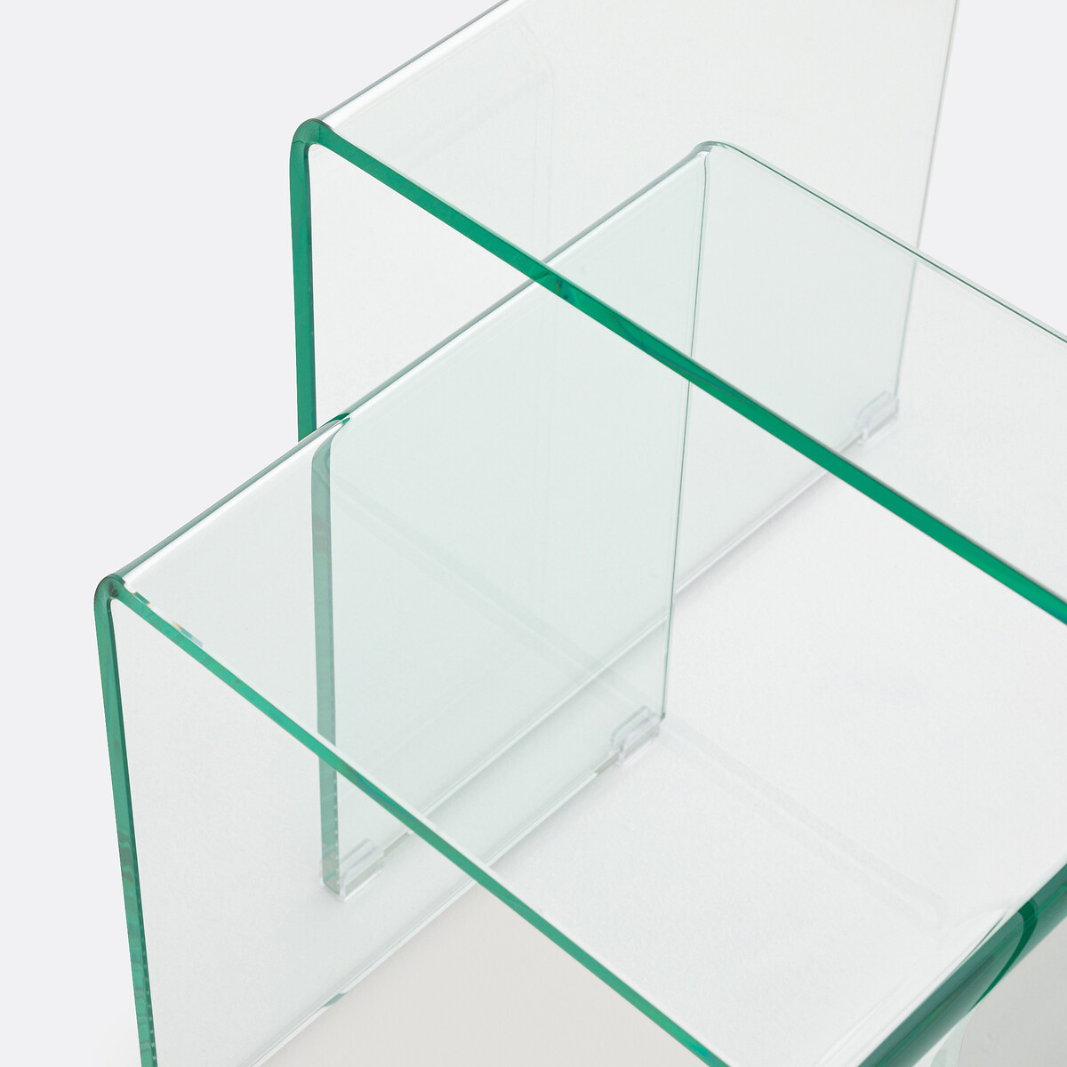 2er-Set Beistelltische Joan, gehärtetes Glas transparent, LA REDOUTE INTERIEURS