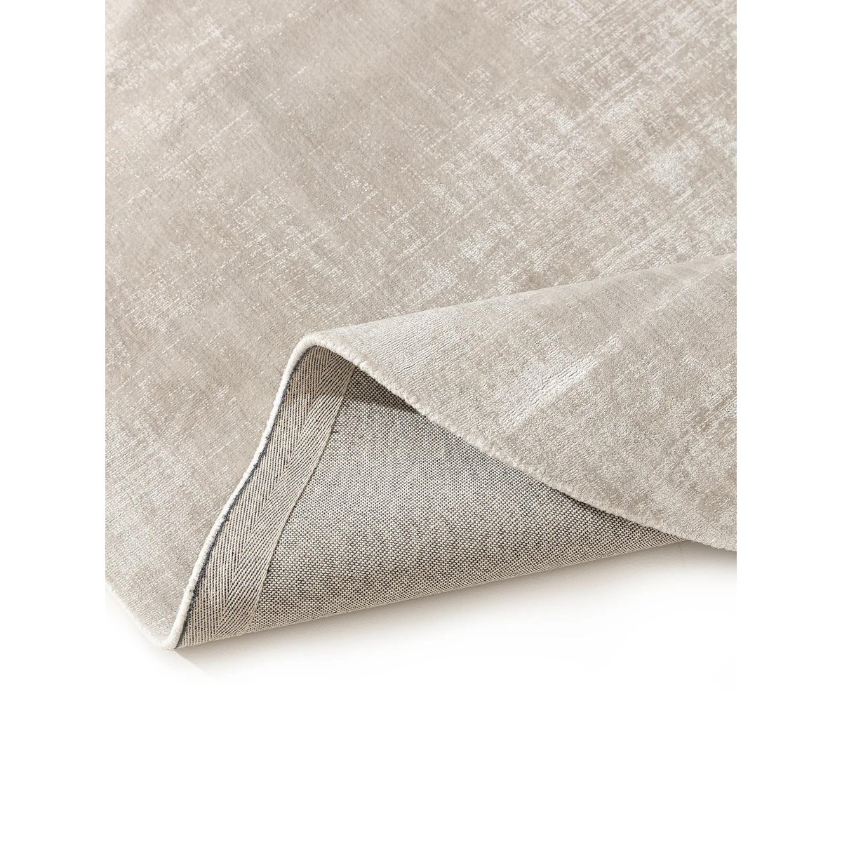Tapis rond en viscose Ovale tissé main NOVA gris clair, BENUTA 
