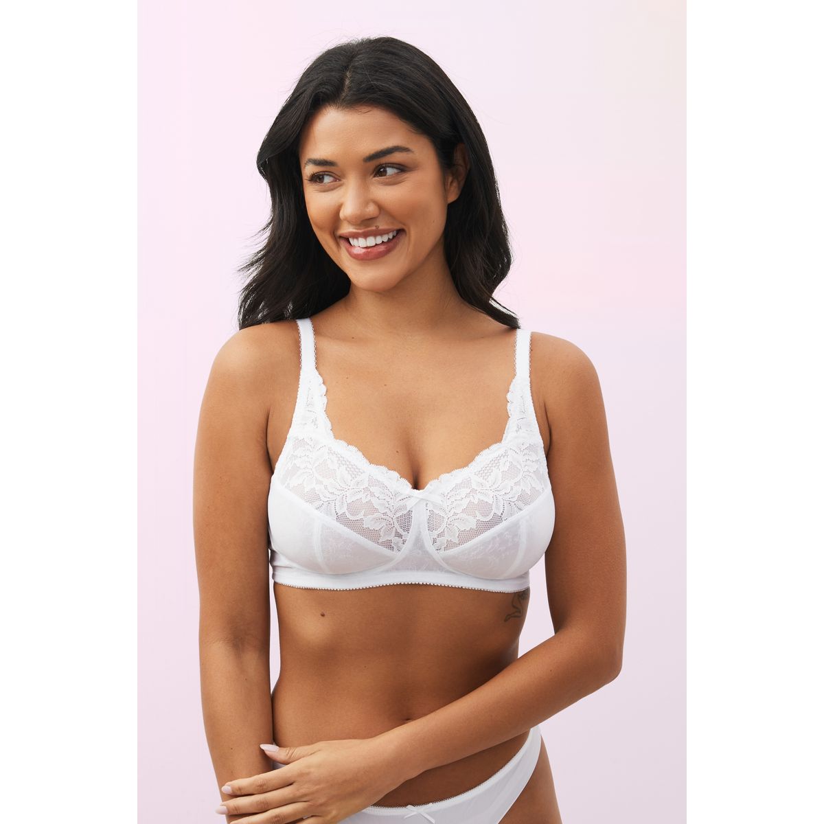Soutien-gorge en dentelle confort, lot de 3 noir/blanc/nuit/praline, NEXT