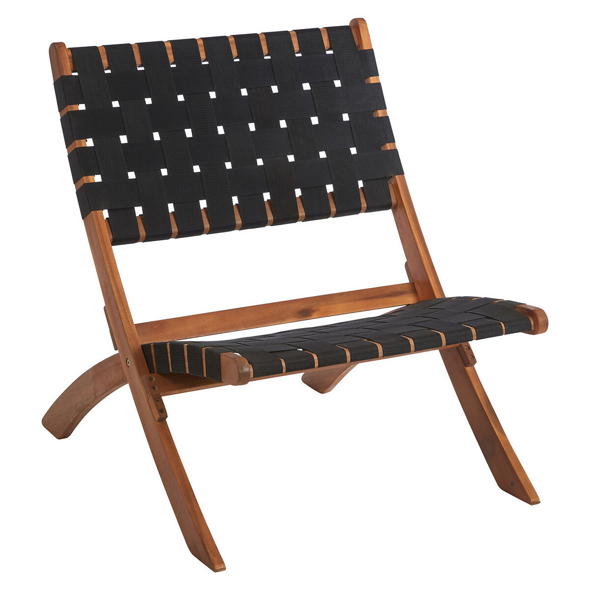 Don Woven Acacia Wood Lounge Chair brown, SO'HOME