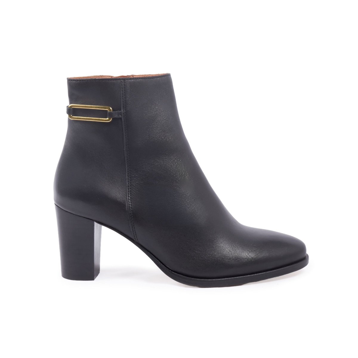 Bottines bijoux talon Zélie cuir noir, JULES & JENN