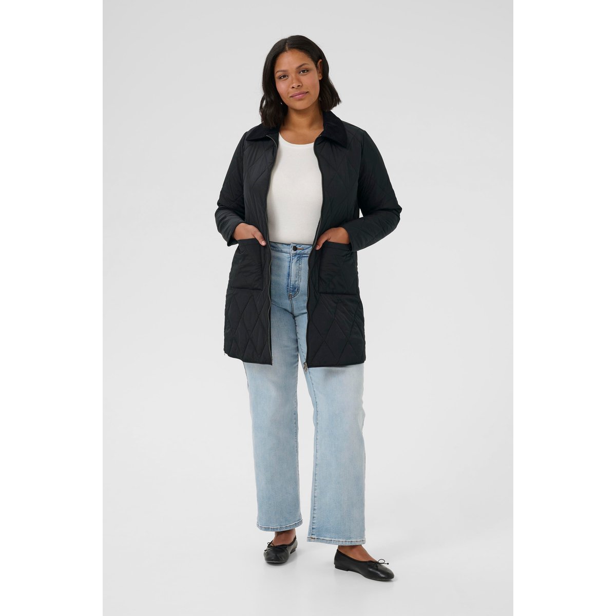 Manteau noir black deep, KAFFE CURVE