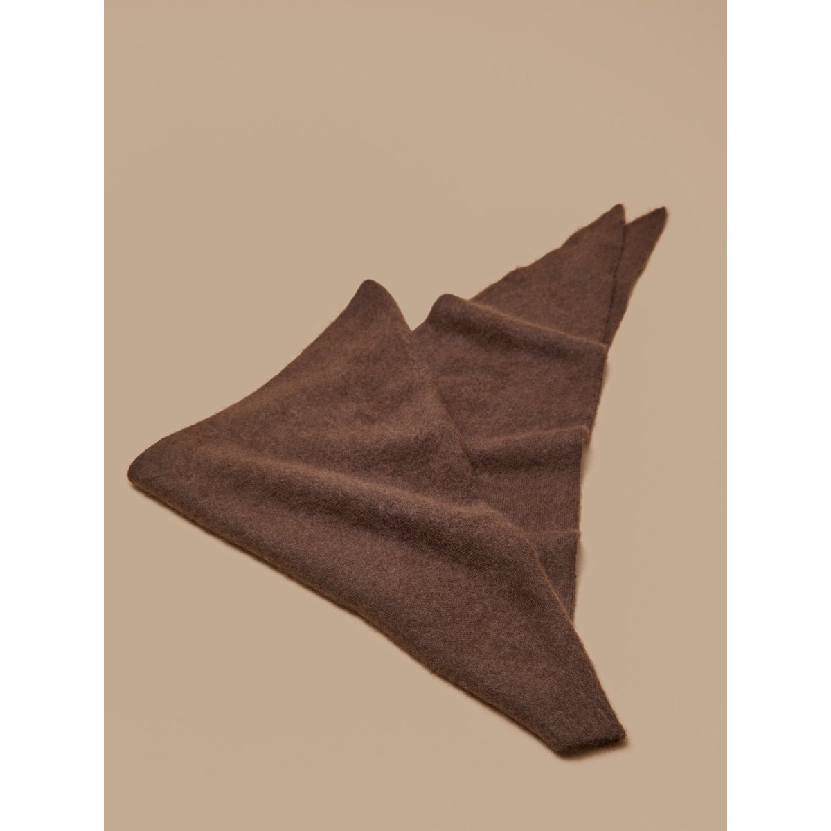 Écharpe triangle maille brossée chocolat, CYRILLUS