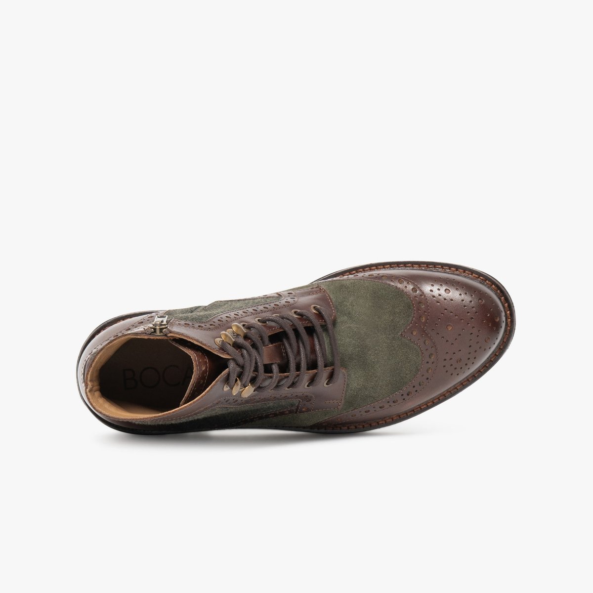 Boots À Talon en cuir RIDLEY vert kaki, BOCAGE