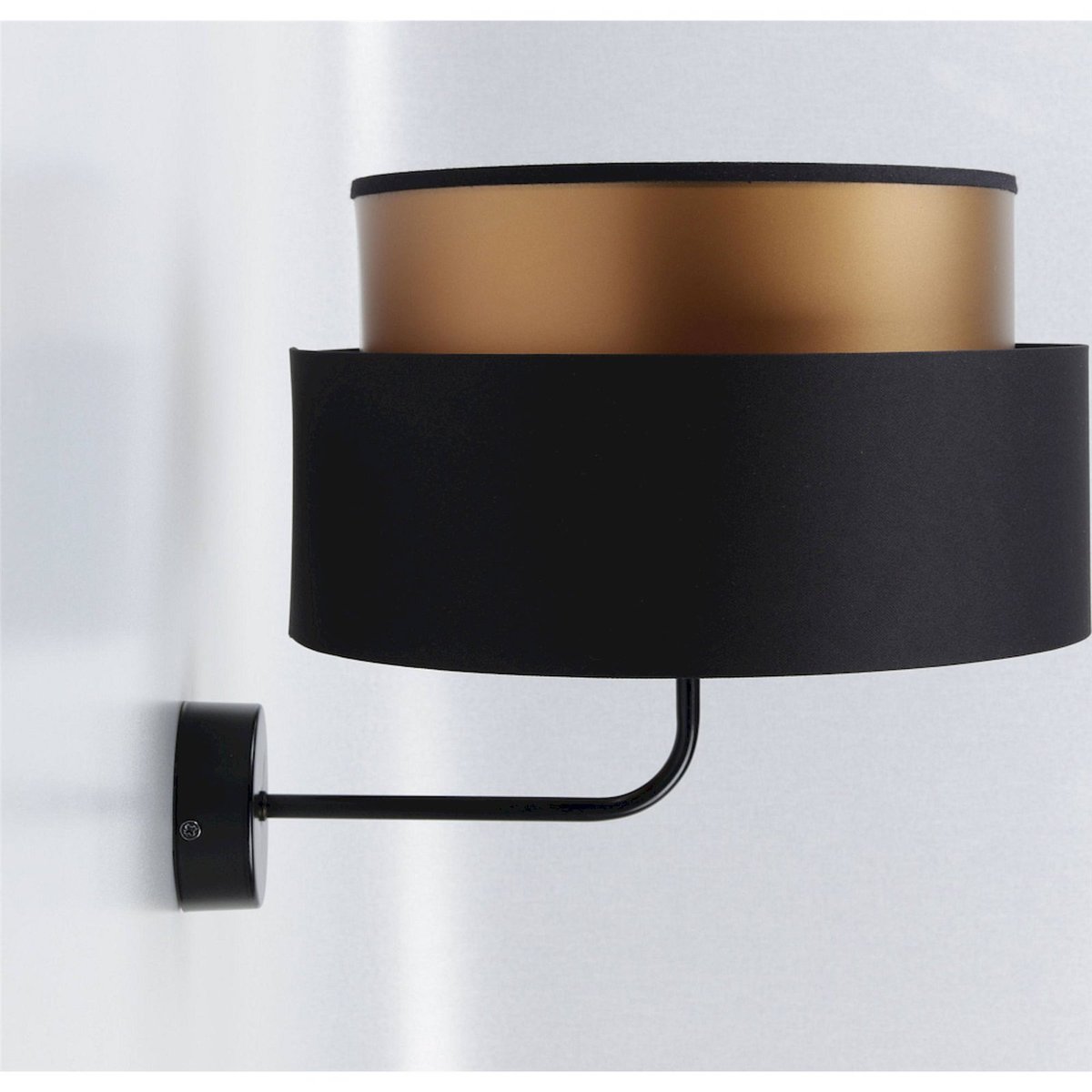 Applique murale ronde, DUO ELLEGANT noir satin avec intérieur cuivre, BPS KONCEPT