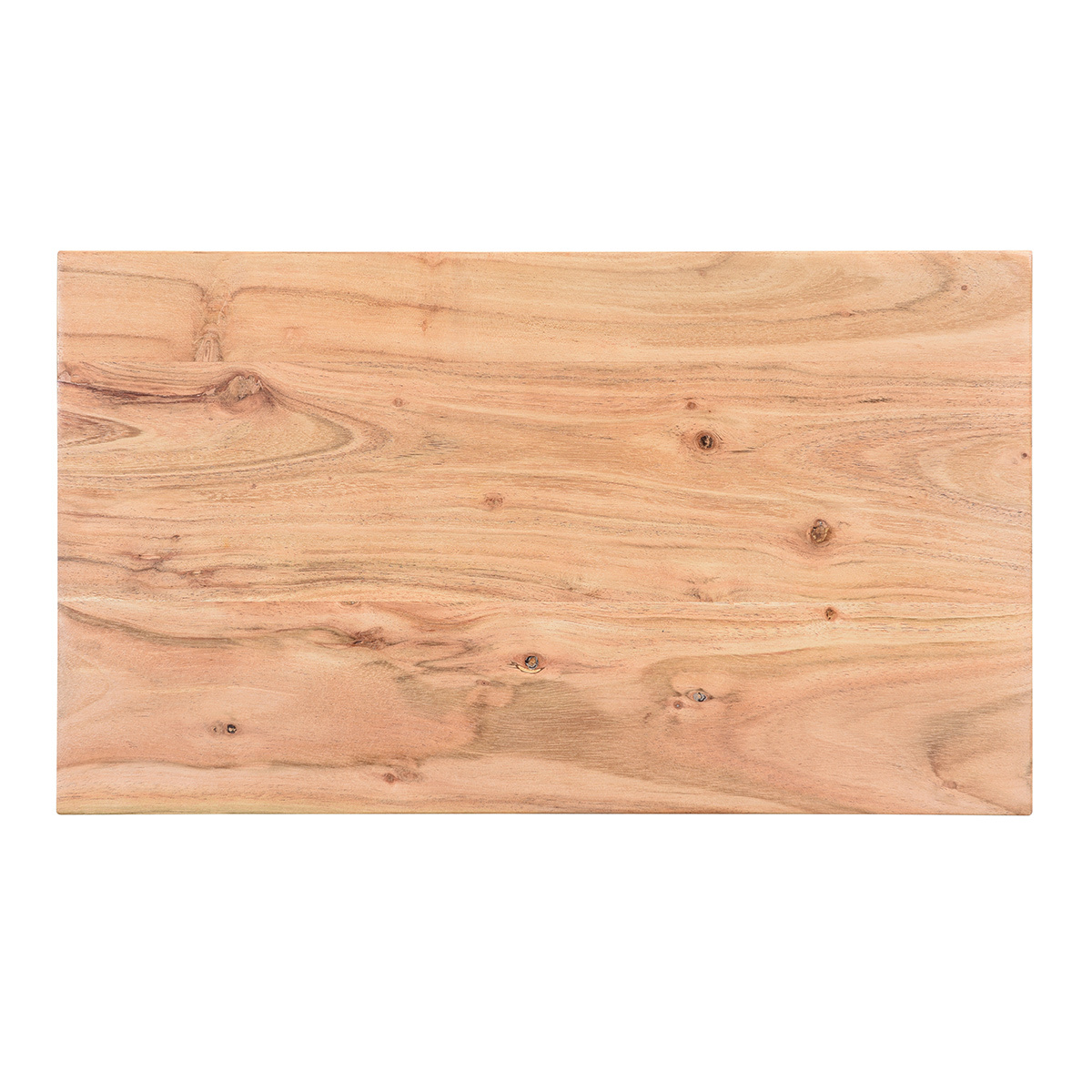 Table d'appoint design rectangulaire en bois massif et métal noir BREAK naturel, MILIBOO