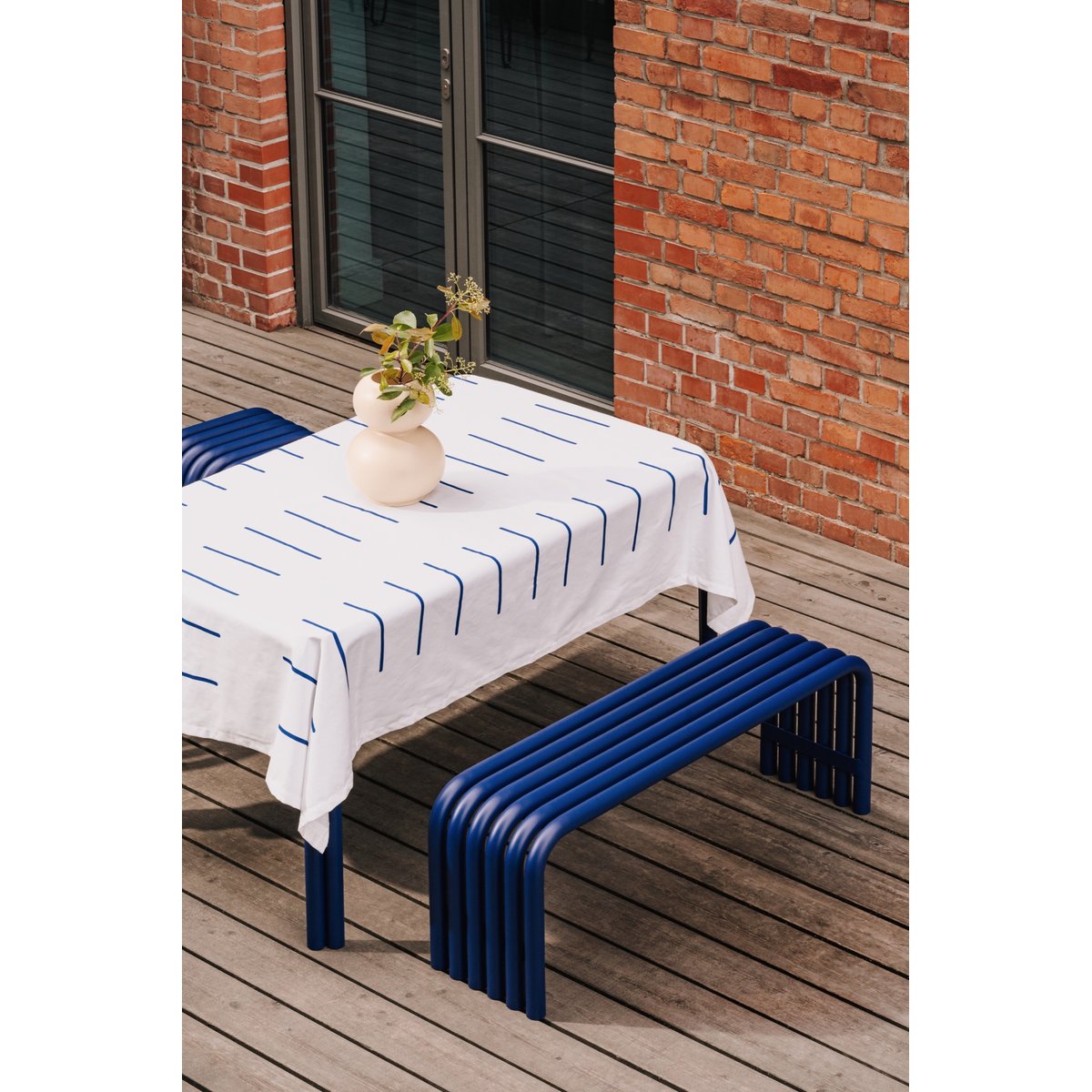 Banc d'extérieur en acier galvanisé NOKK myrtille douce, NOO.MA