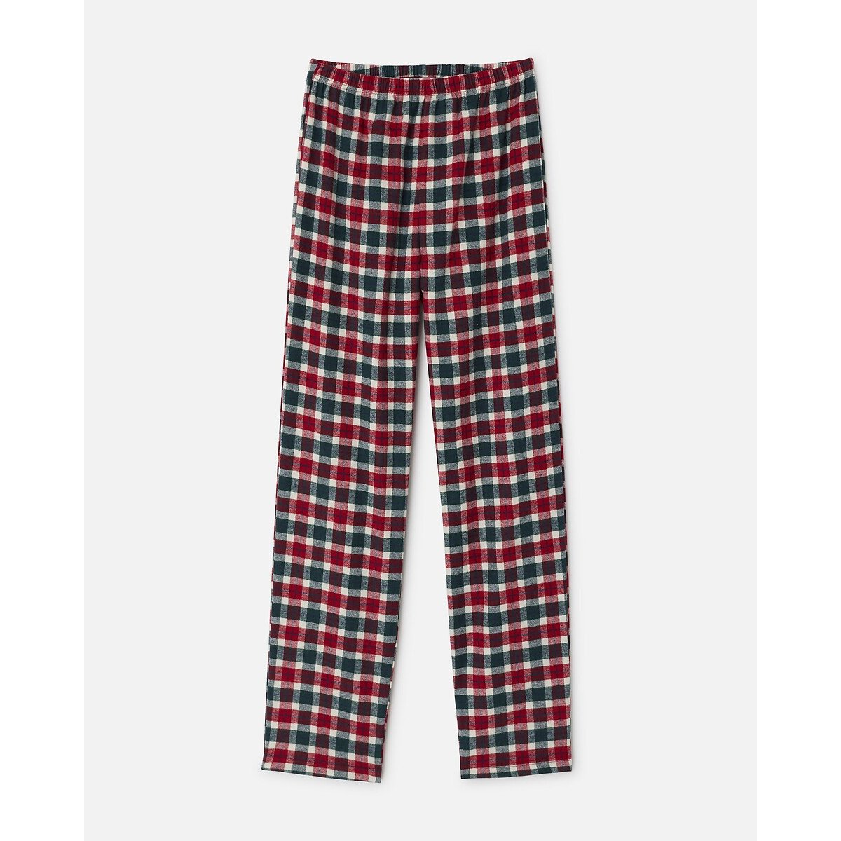 Pyjama carreaux en flanelle rouge/vert, DAMART