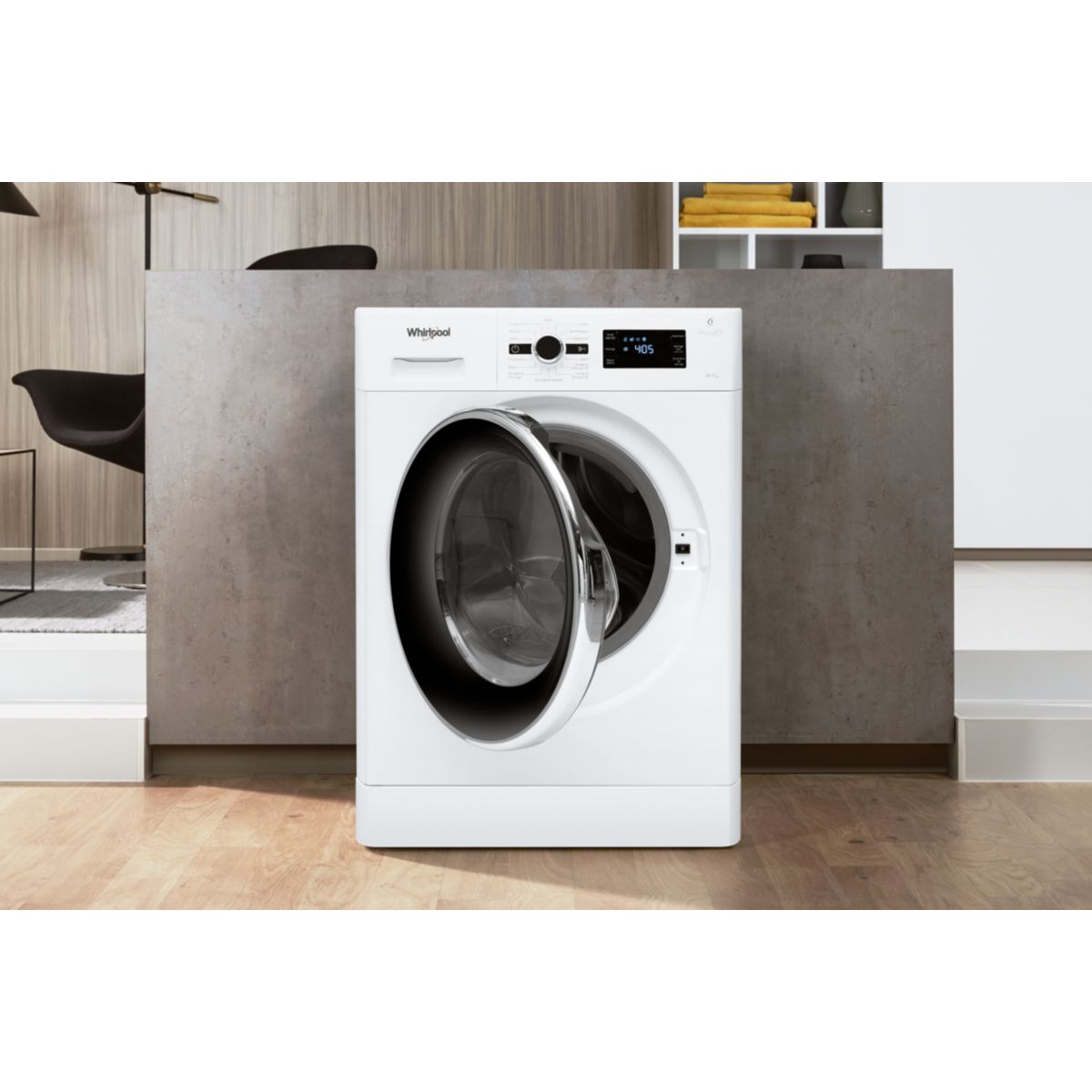 Lave linge séchant hublot FWDG97168BXFR couleur unique, WHIRLPOOL