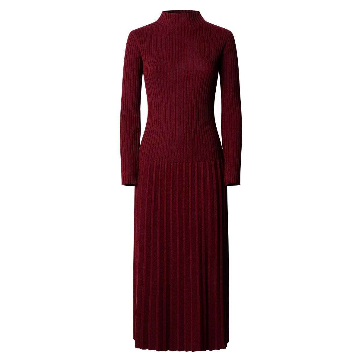 Robe Longue Côtelée rouge bordeaux, PEPE JEANS