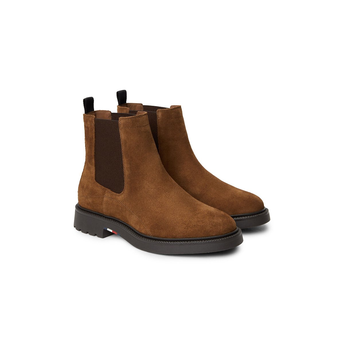 Botines Chelsea de piel de ante marrón, TOMMY HILFIGER