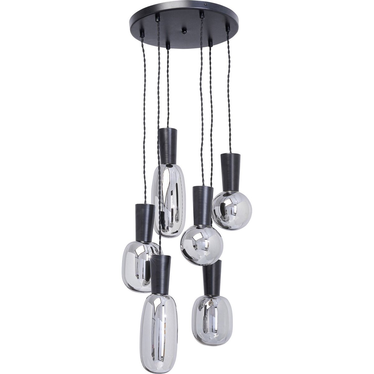 Suspension en verre et acier, ROMEO argent, KARE DESIGN