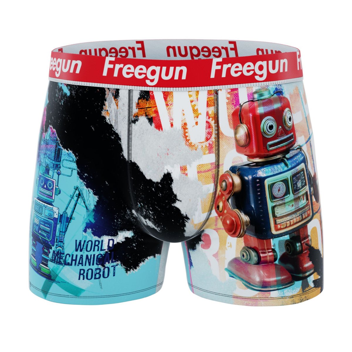 Lot De 3 Boxers Microfibre beige/jaune/rose/turquoise/rouge/noir/blanc, FREEGUN