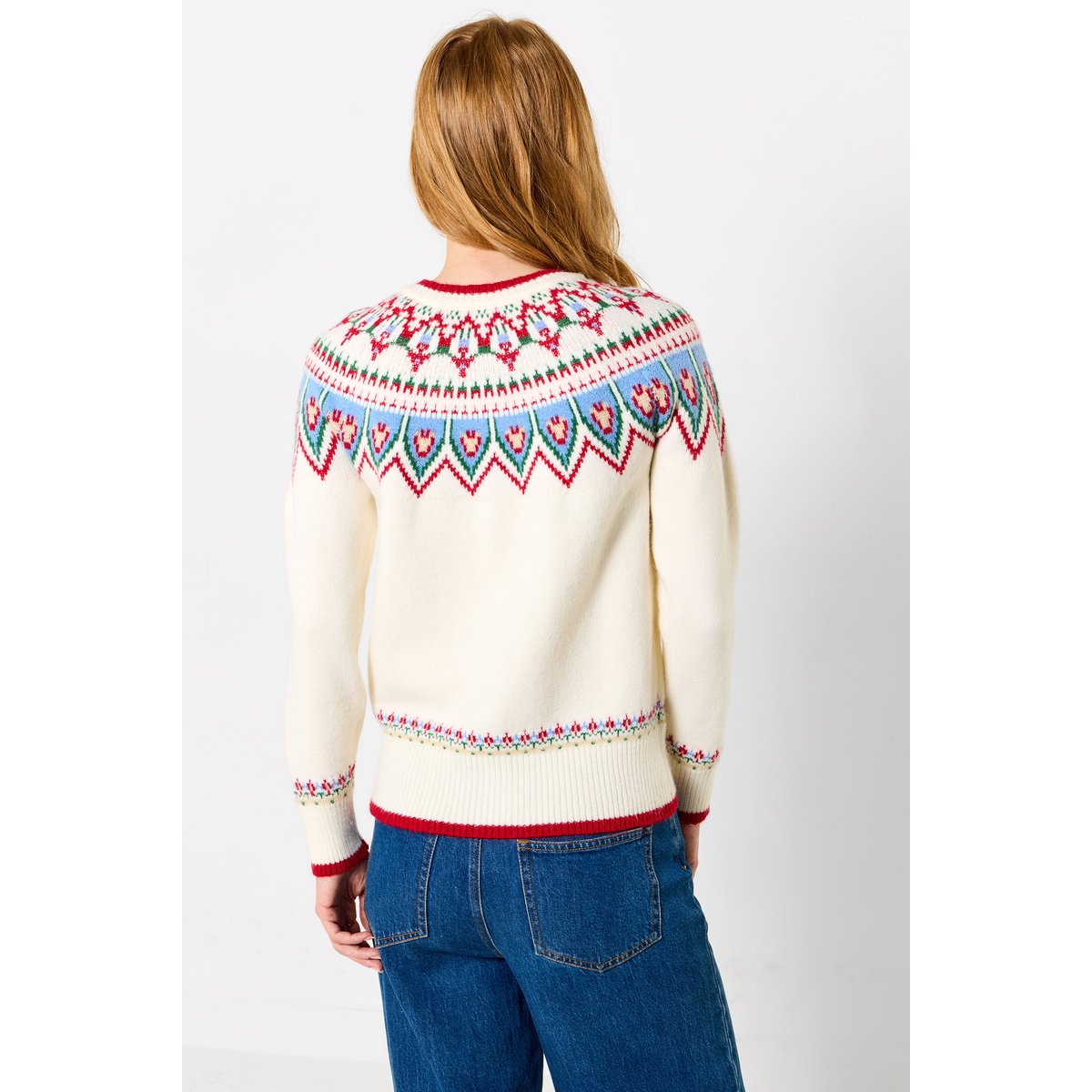 Cardigan Fair Isle Hiver Vintage beige, JOE BROWNS