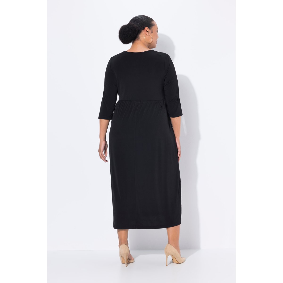 Robe maxi en jersey, avec poches noir, ULLA POPKEN
