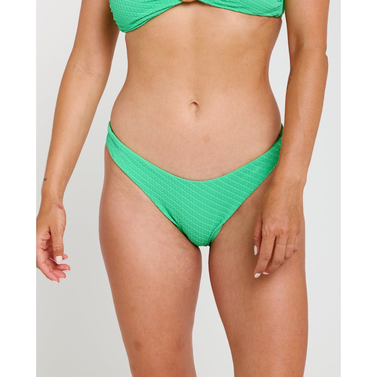 Bas de maillot de bain taille haute tanga Custom Rib vert, RIP CURL