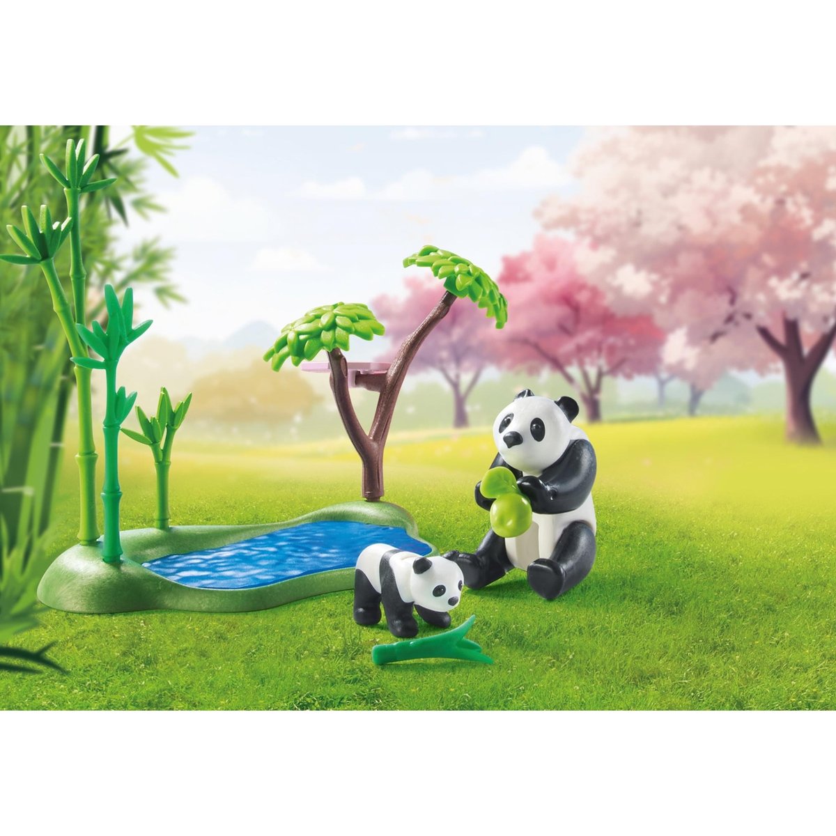 Specials Jardin asiatique avec deux personnages et pandas multicolor, PLAYMOBIL