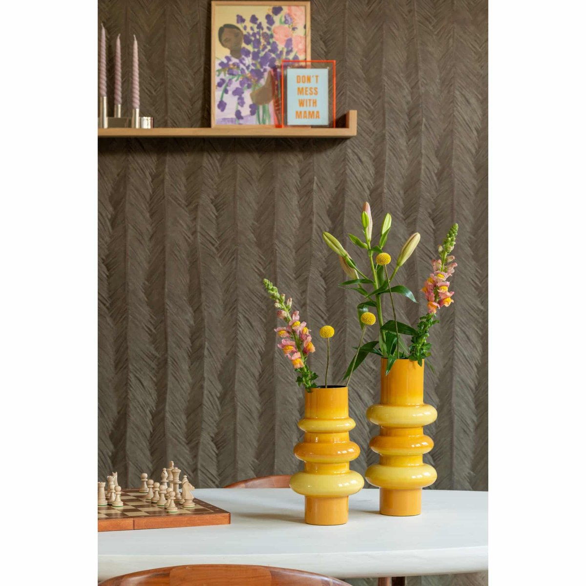 Vase Métal GRATO MEDIUM jaune ocre, PRESENT TIME