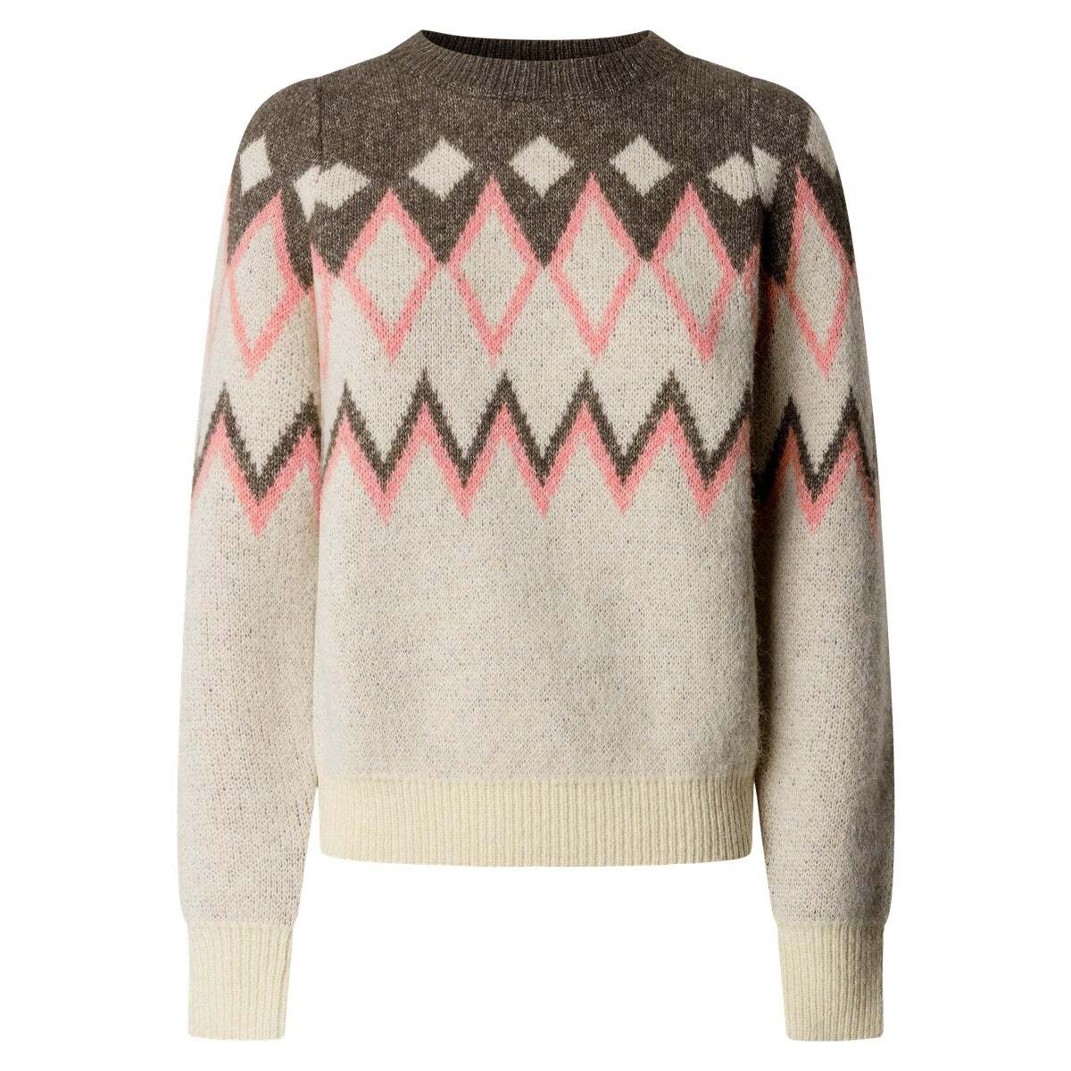 Pull En Maille À Imprimé Géométrique blanche mousse, PEPE JEANS