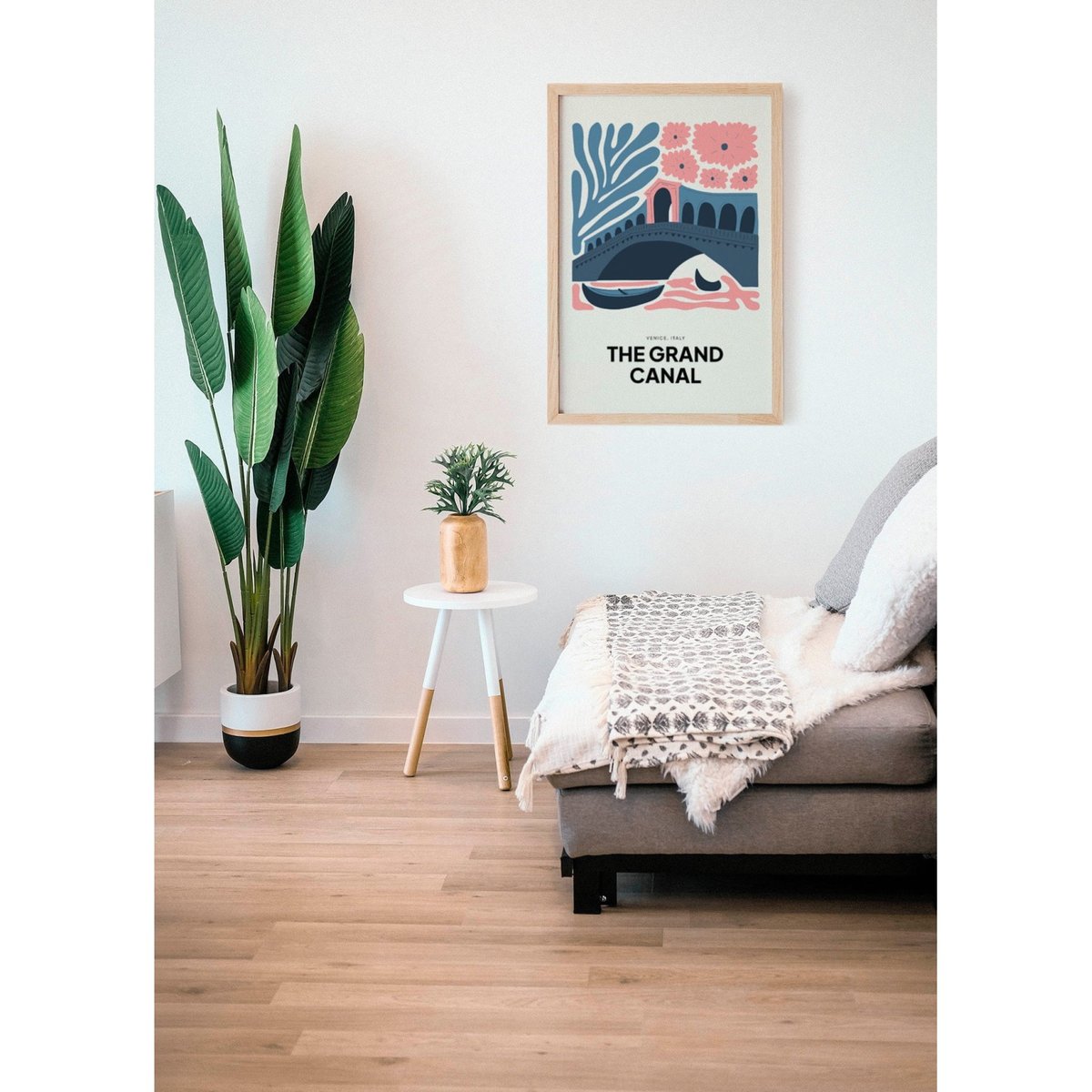 Affiche Venise Grand Canal blanc, L'AFFICHERIE
