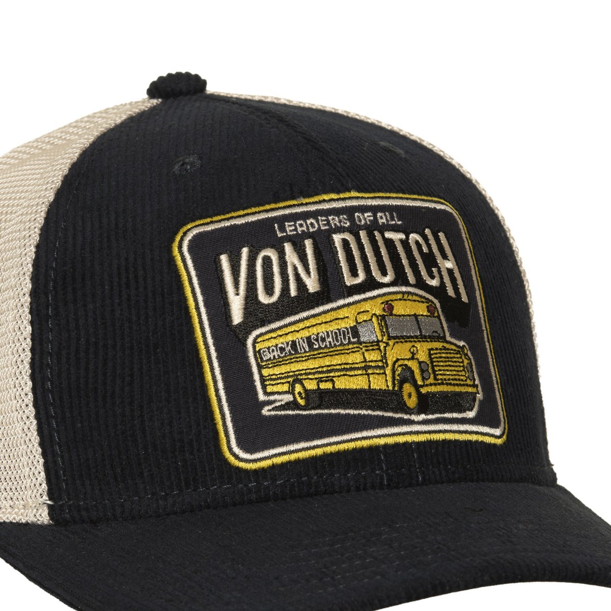 Casquette Trucker S-CURVED bleu marine/beige/jaune/blanc, VON DUTCH