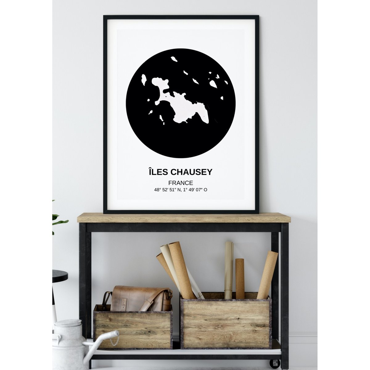 Affiche Carte Îles Chausey blanc, L'AFFICHERIE
