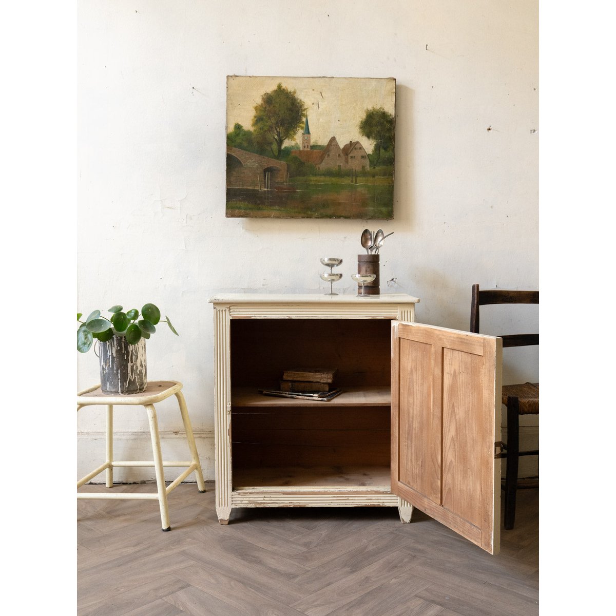Confiturier en bois blanc cassé Gilbert N°1805 - Bon état bois clair, DEBONGOUT