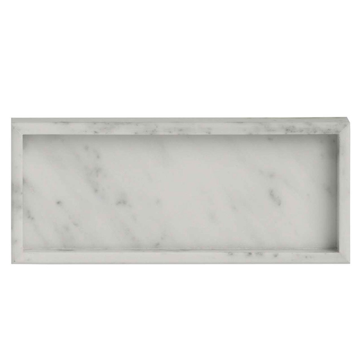 Plateau de présentation salle de Bain marbre blanc 30x13x3cm blanc, WADIGA