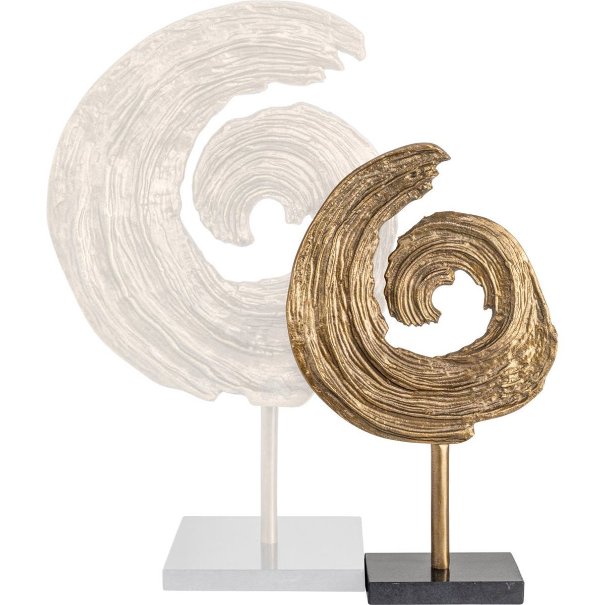 Objet décoratif spirale finition laiton antique laiton antique et noir, RECOLLECTION