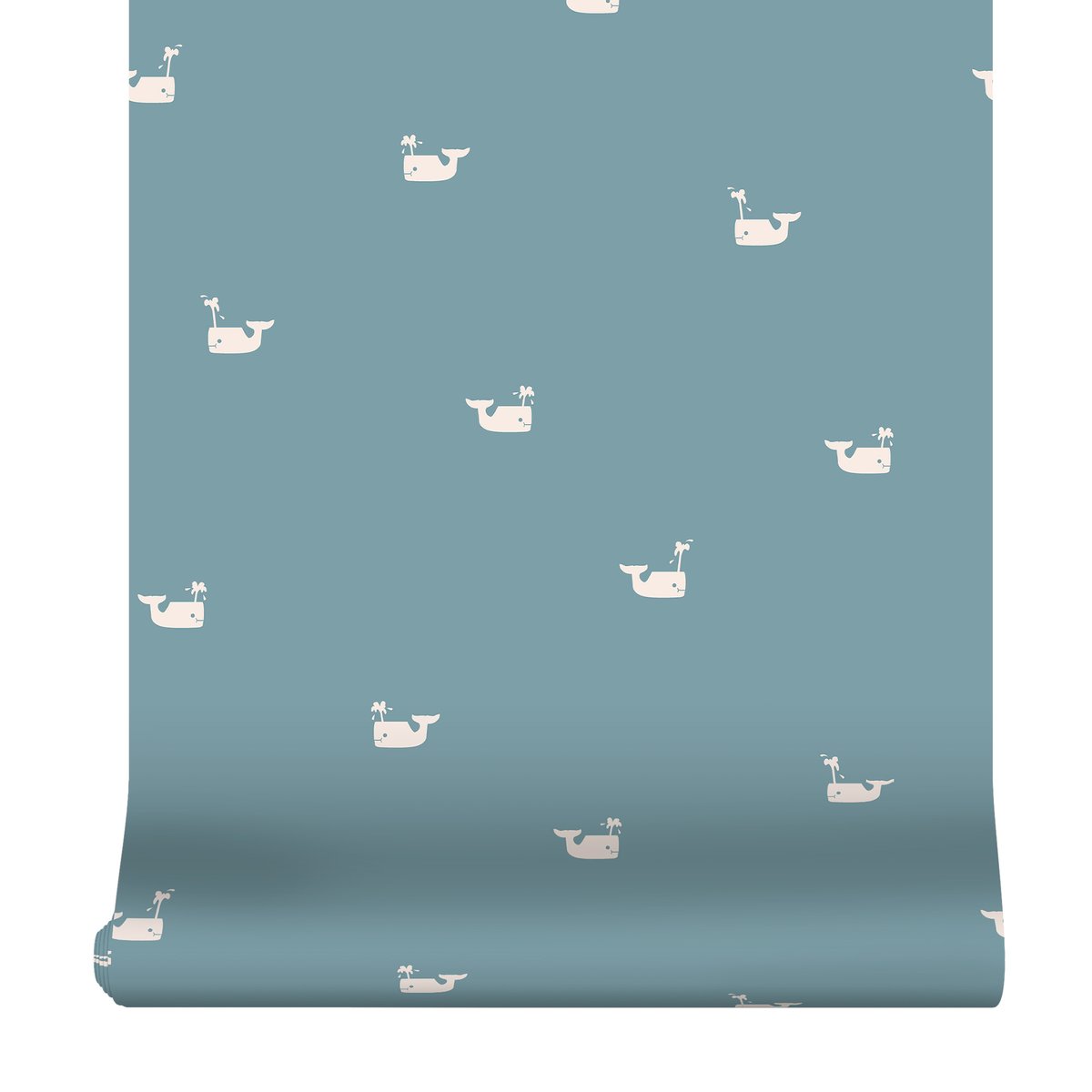 Papier peint bébé baleine bleu, blanc cassé, SUPERFRESCO EASY