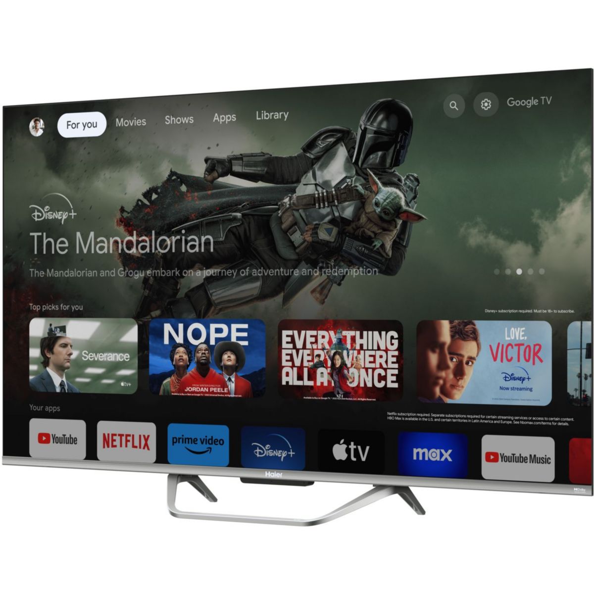 TV QLED H55Q80FUX (2026) 55" (140 cm) couleur unique, HAIER