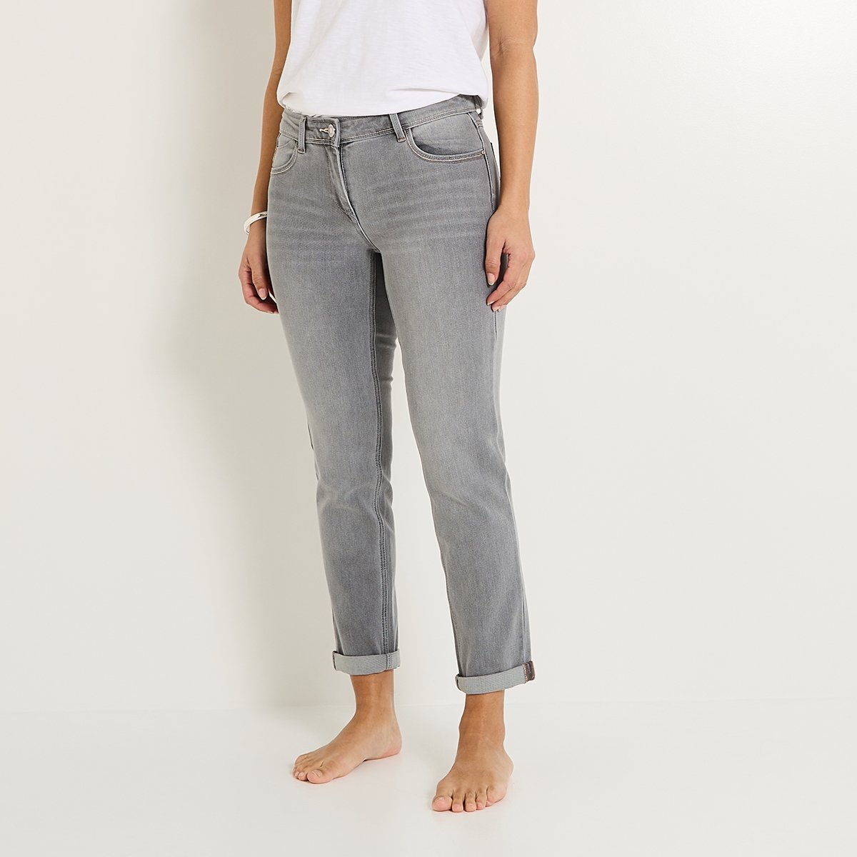 Jean raccourci TOKYO R01 gris grey, GRAIN DE MALICE